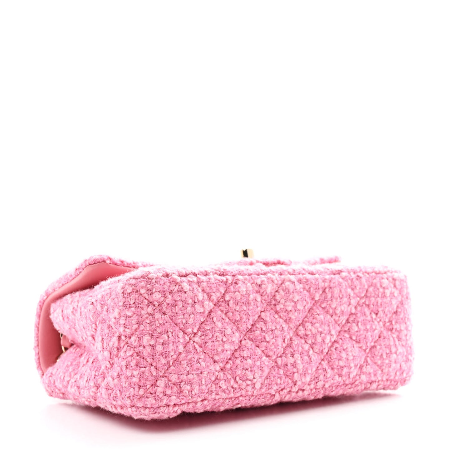 Tweed Quilted Mini Rectangular Flap Pink