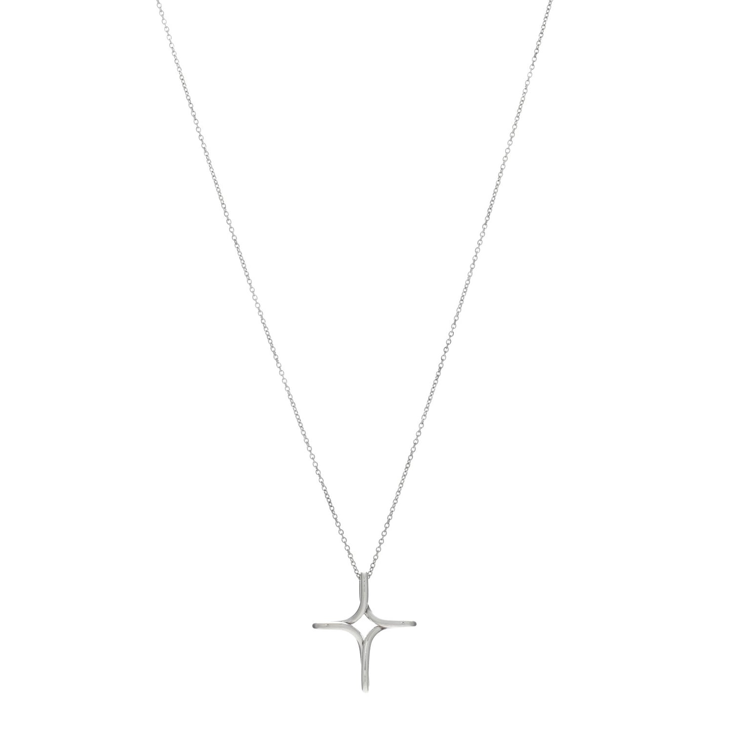 Sterling Silver Elsa Peretti Infinity Cross Pendant Necklace