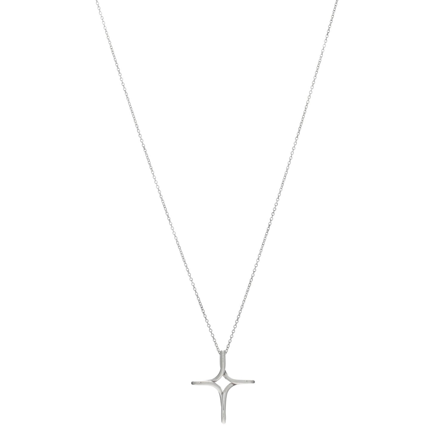 Tiffany Sterling Silver Elsa Peretti Infinity Cross Pendant Necklace 1 of 4