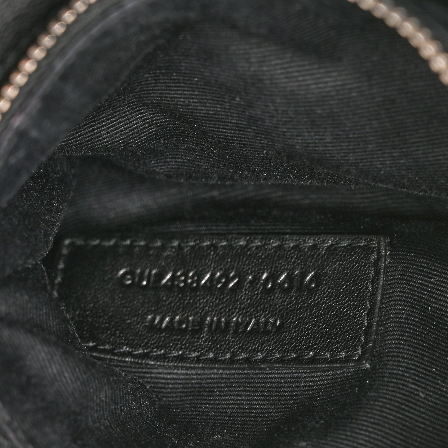 Sheepskin Matelasse Chevron Monogram College Chain Wallet Black