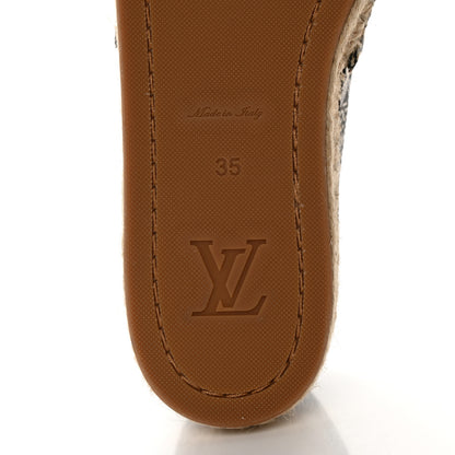 Louis Vuitton Jacquard Since 1854 Starboard Espadrille Flats 35 Grey 8 of 9