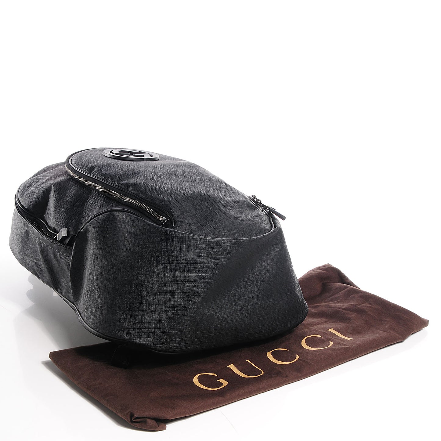Coated Canvas Interlocking G Travel Backpack Black