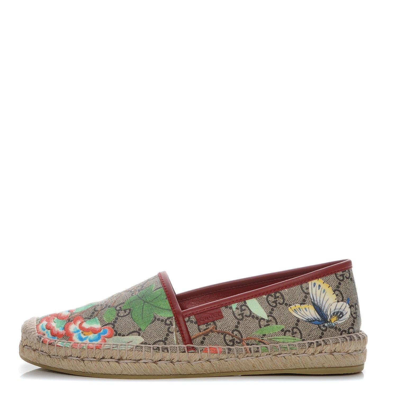Gucci GG Supreme Monogram Tian Womens Espadrilles 40 Beige Multicolor Red 1 of 8