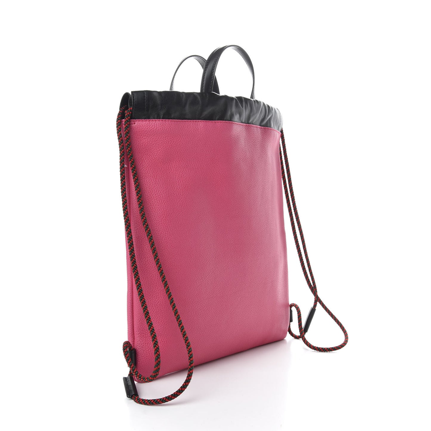 Grained Calfskin Logo Drawstring Backpack Box Pink Green Black