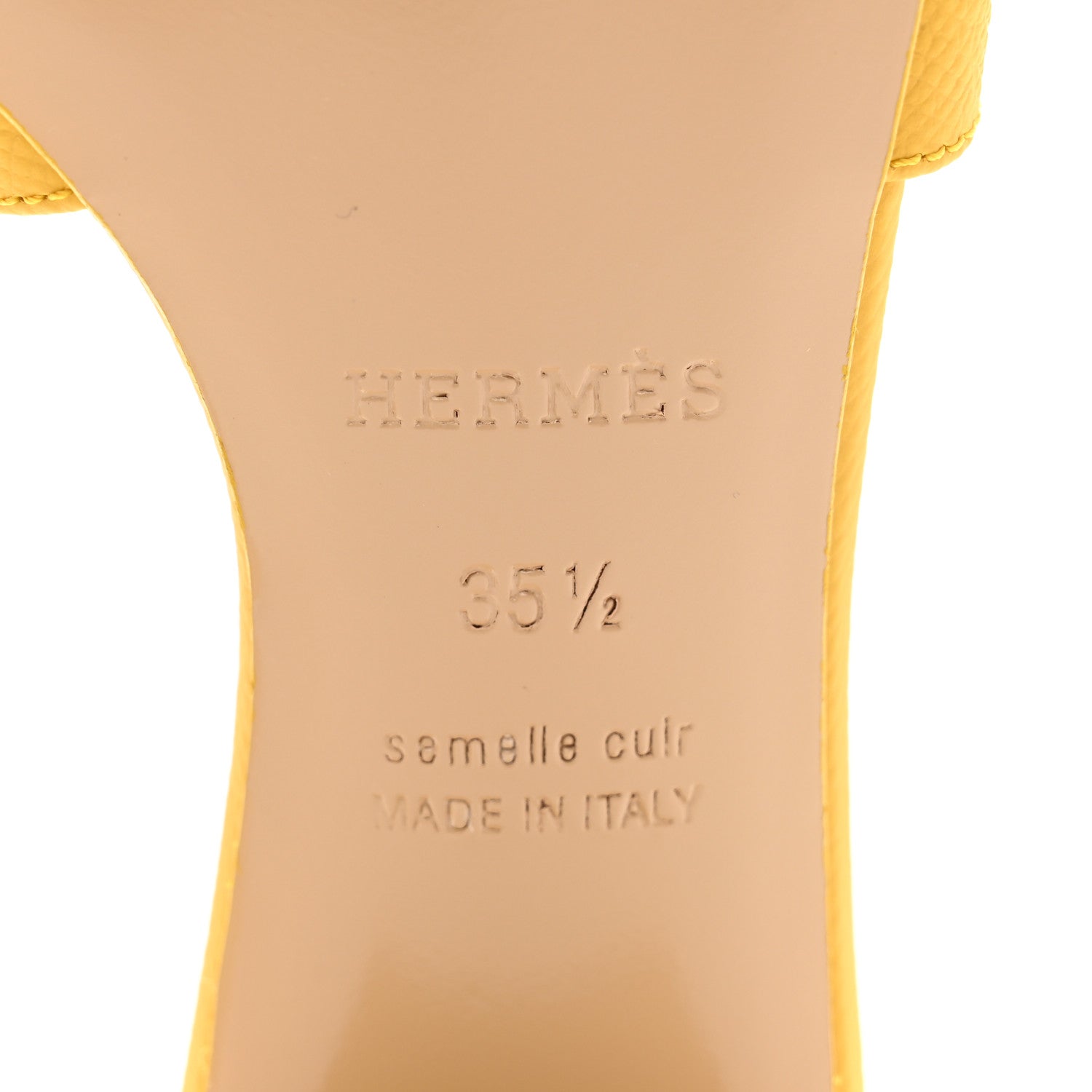 Hermes Epsom Oasis Sandals 35.5 Jaune Sable 6 of 9