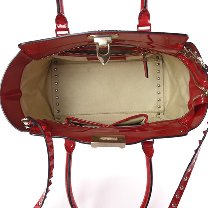 Valentino Garavani Patent Monochrome Small Rockstud Double Handle Tote Rosso Valentino 6 of 10