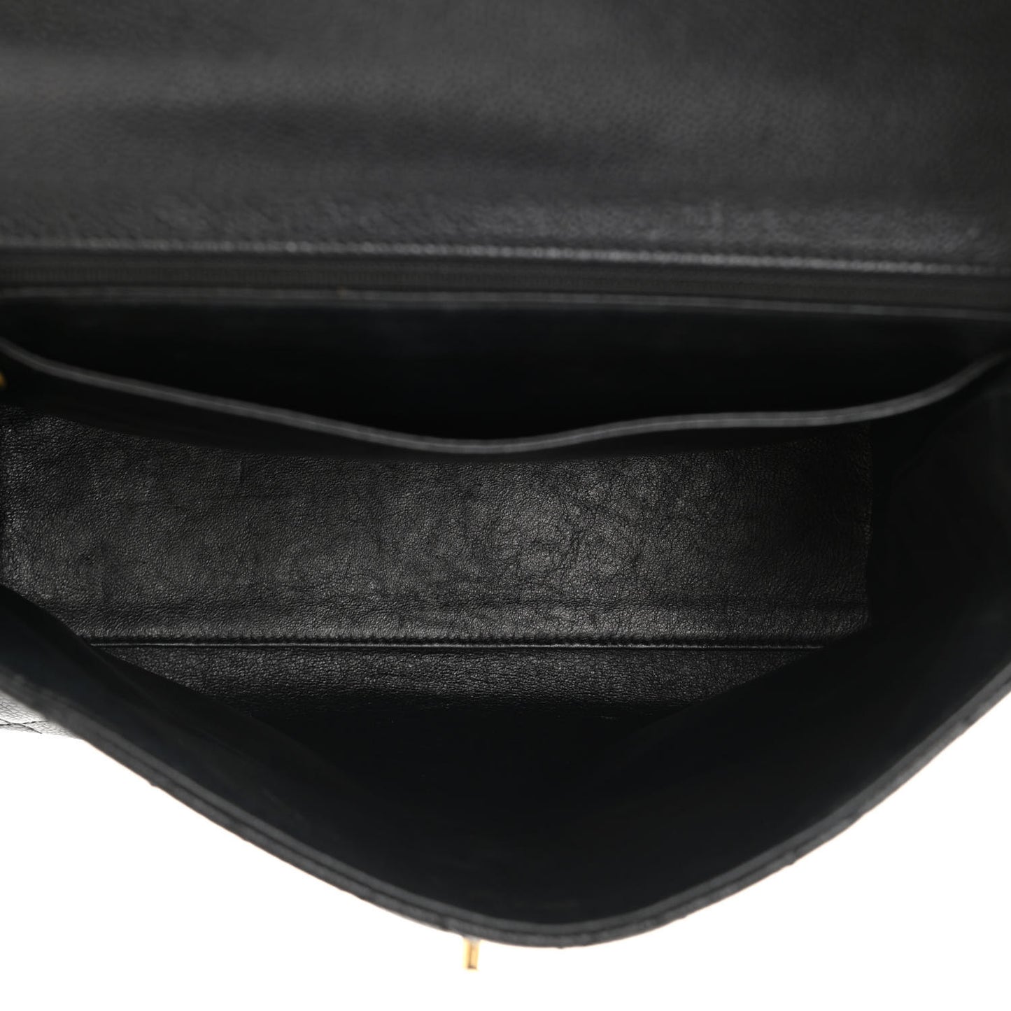 Caviar Quilted Jumbo Kelly Flap Black