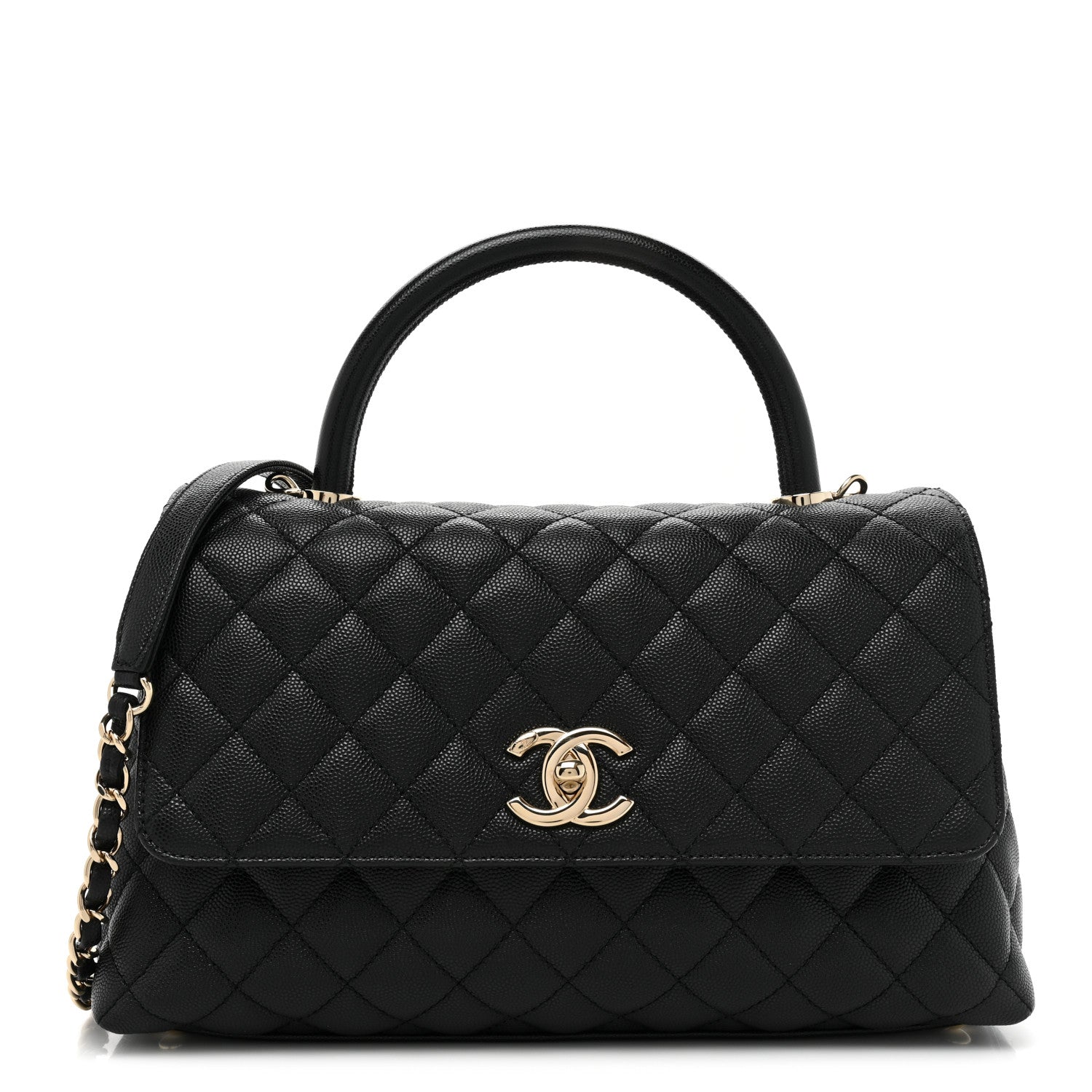 Chanel Caviar Quilted Small Coco Handle Flap Black 1 of 12