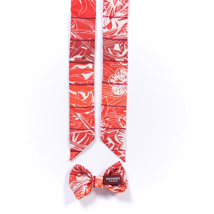 Hermes Silk Jungle Love Rainbow Twillon and Bowtie Rouge Bordeaux White 2 of 3