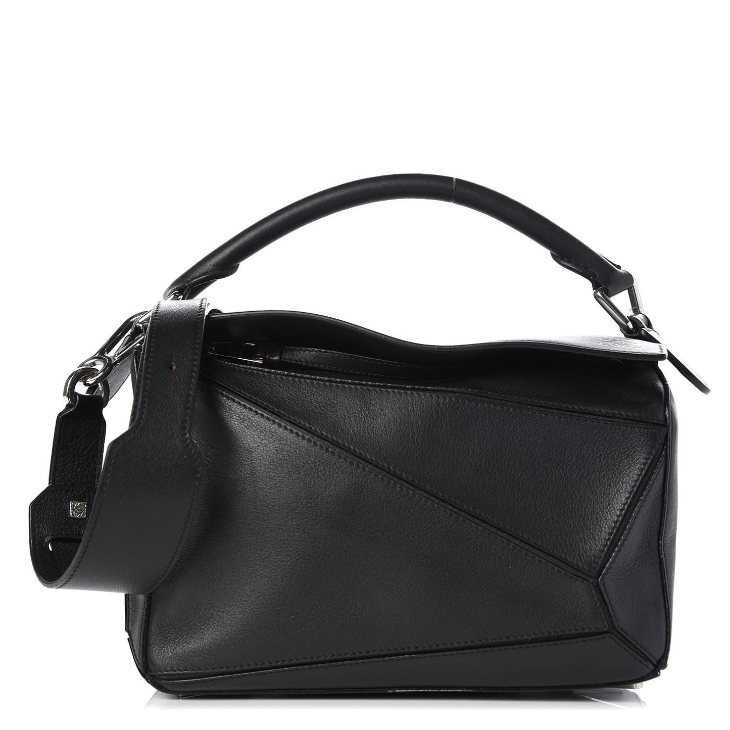 Calfskin Small Puzzle Bag Black
