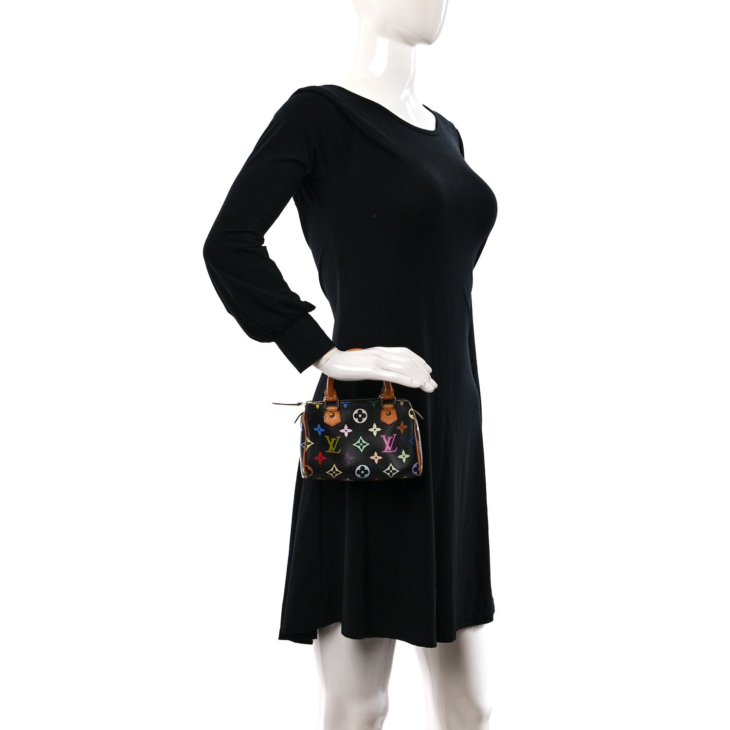 Louis Vuitton Monogram Multicolor Mini Sac HL Speedy Black 2 of 12