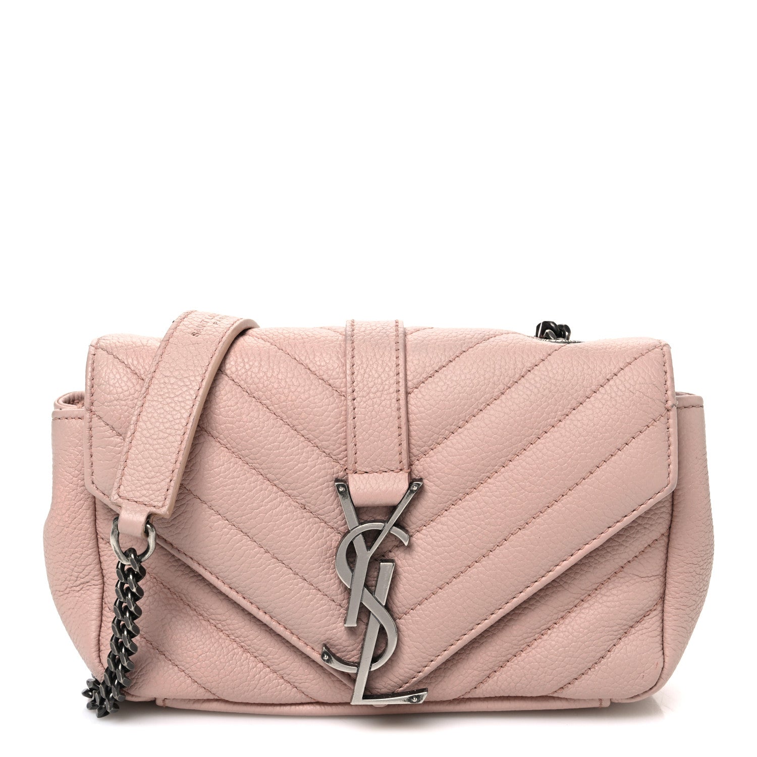 Saint Laurent Sheepskin Matelasse Monogram Classic Baby Chain Bag Pale Pink 1 of 10