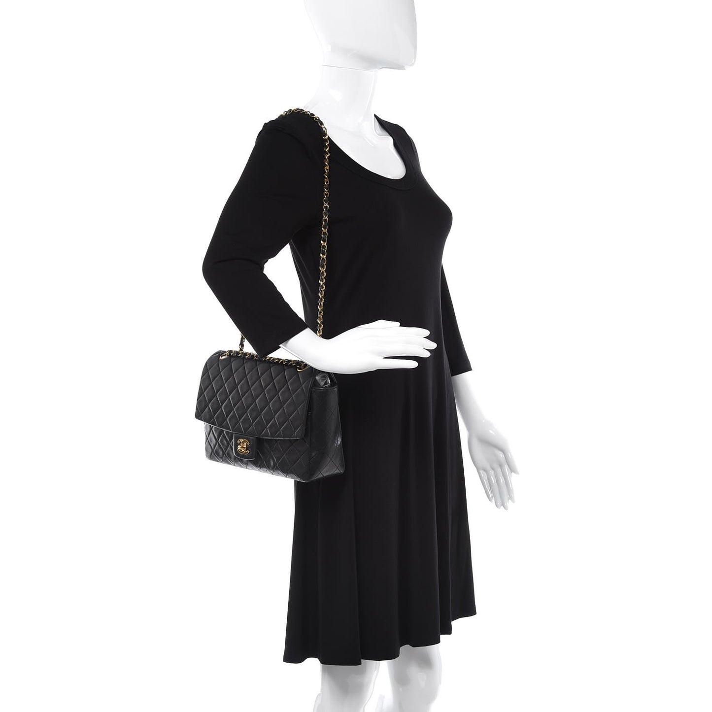 Lambskin Quilted Medium Single Flap Black