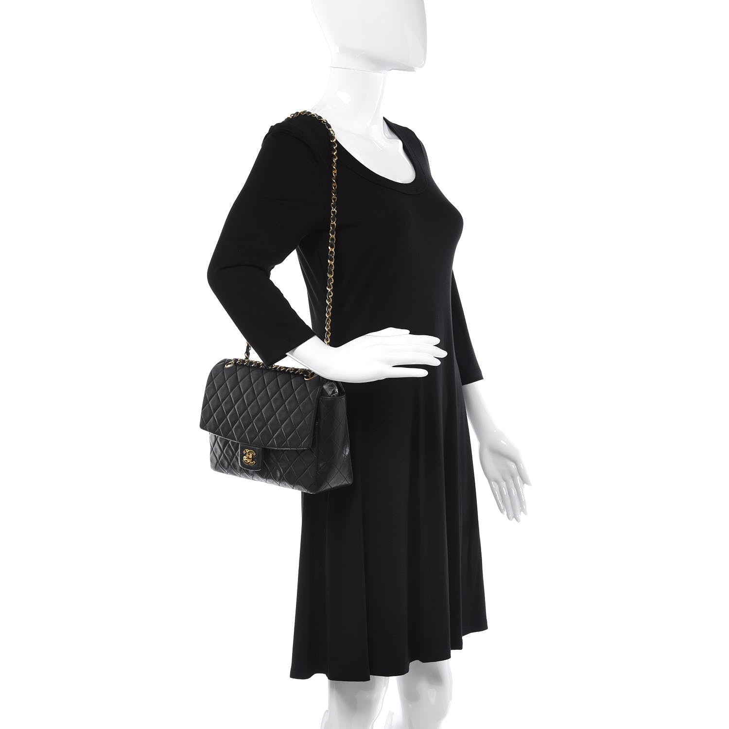 Chanel Lambskin Quilted Medium Single Flap Black 3 of 13