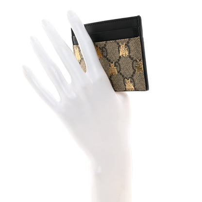 Gucci GG Supreme Monogram Bees Card Holder Black 2 of 6