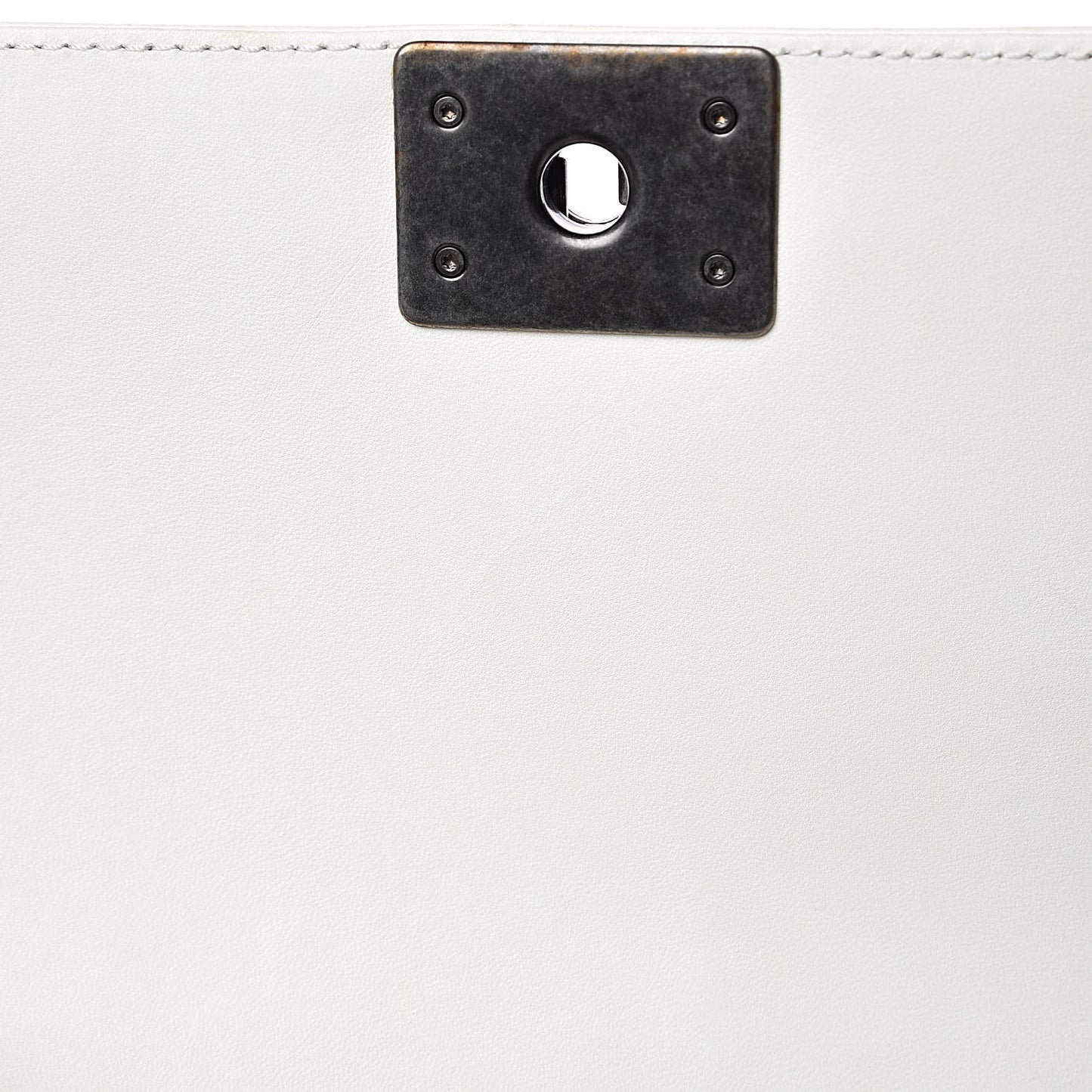 Lambskin Quilted Medium Boy Flap Black White