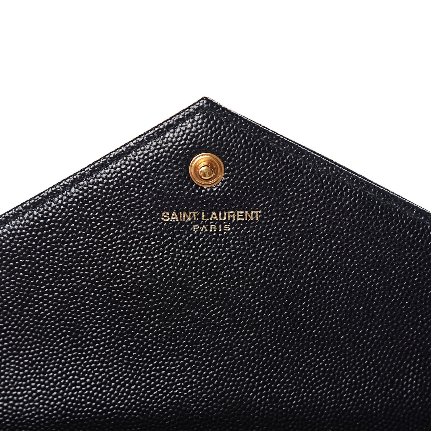Saint Laurent Grain De Poudre Matelasse Chevron Monogram Chain Wallet Black 5 of 10