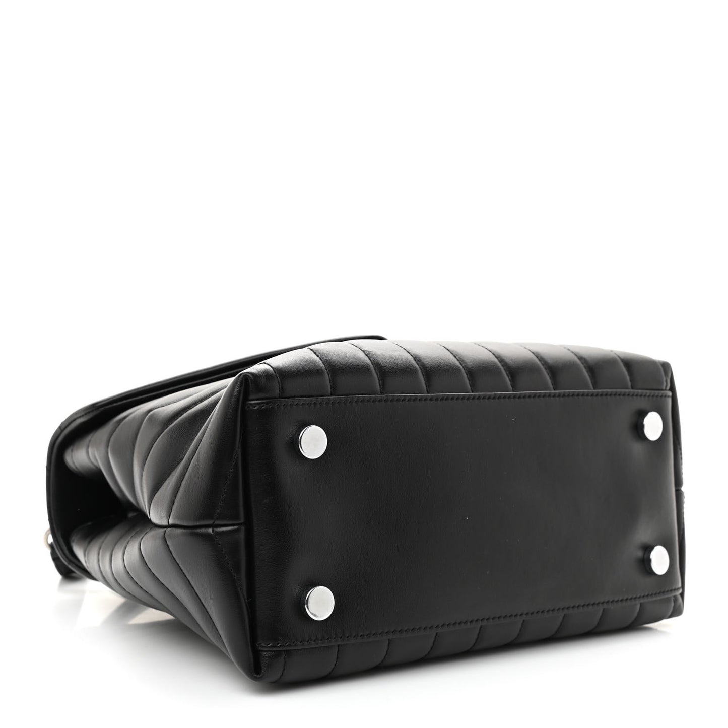 Calfskin Y Quilted Monogram Medium Loulou Satchel Black