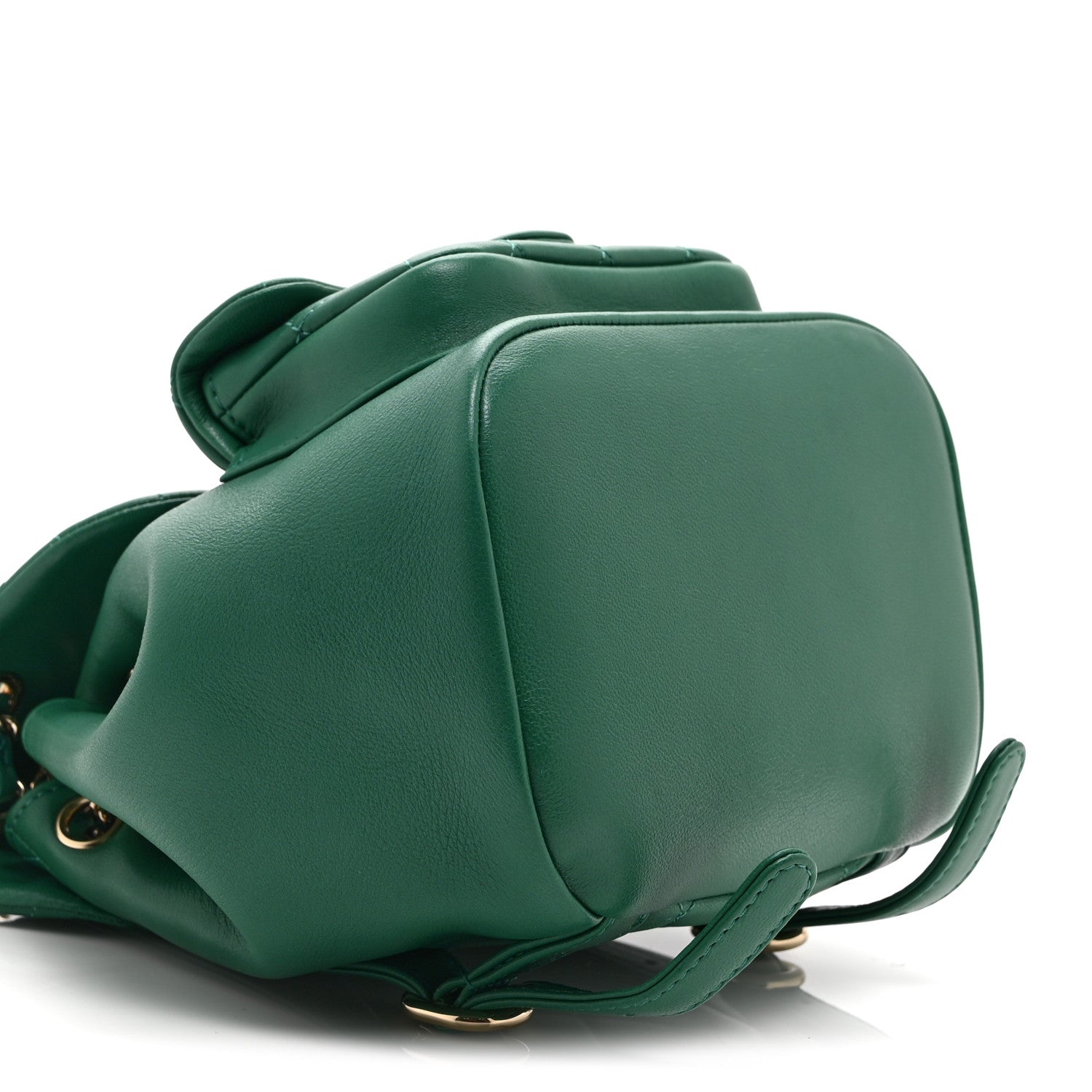 Chanel Lambskin Quilted Small Duma Drawstring Backpack Green 9 of 11