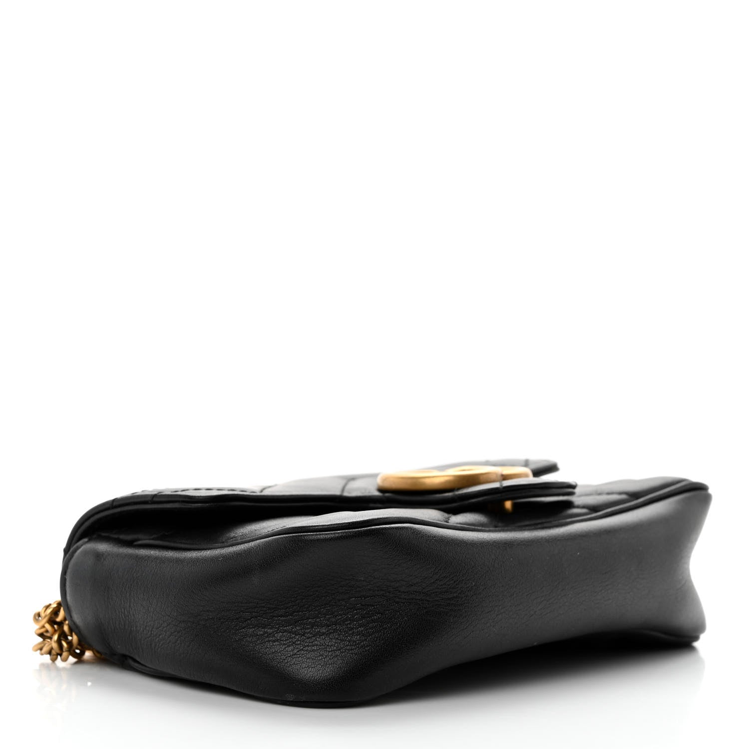 Gucci Calfskin Matelasse Super Mini GG Marmont Shoulder Bag Black 4 of 10