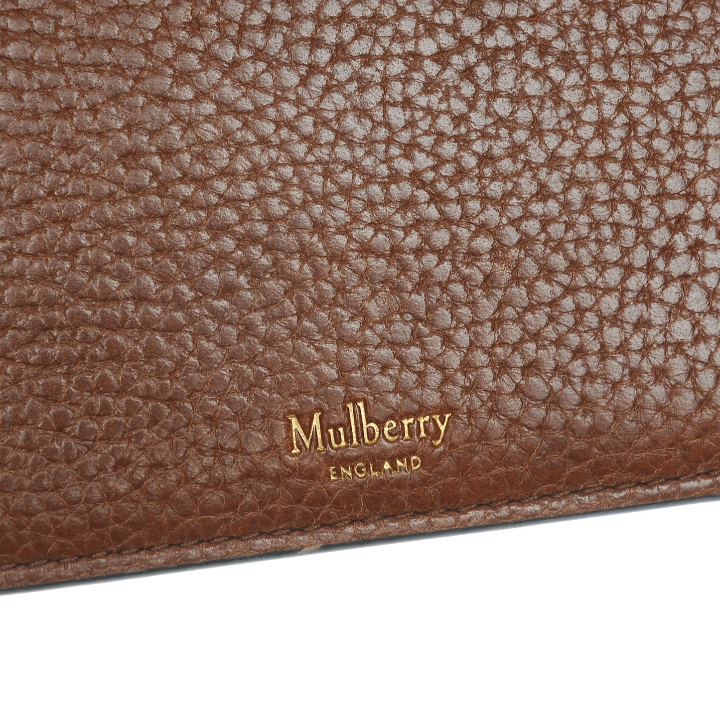 Natural Grain Leather Small Continental French Purse Wallet Oak