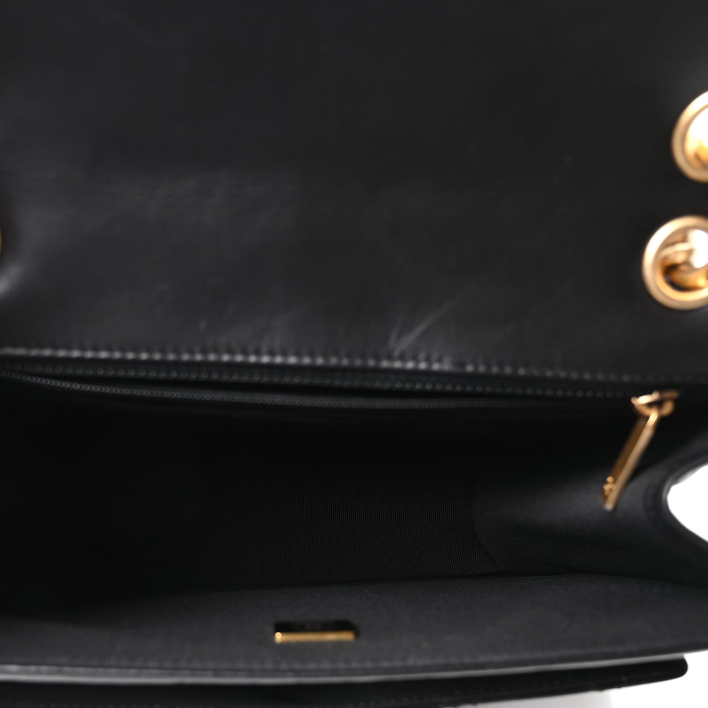 Aged Calfskin Quilted Double You Backpack Black
