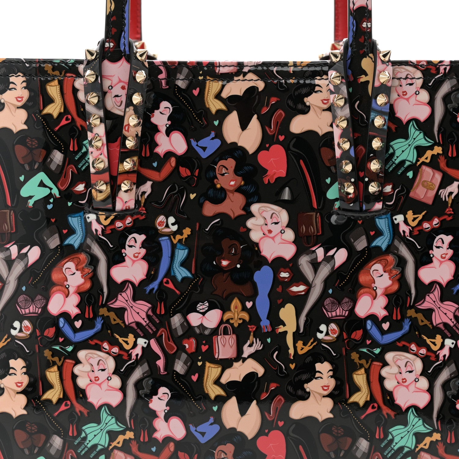 Christian Louboutin Patent Calfskin Small Dita Cabata Tote Black 9 of 11