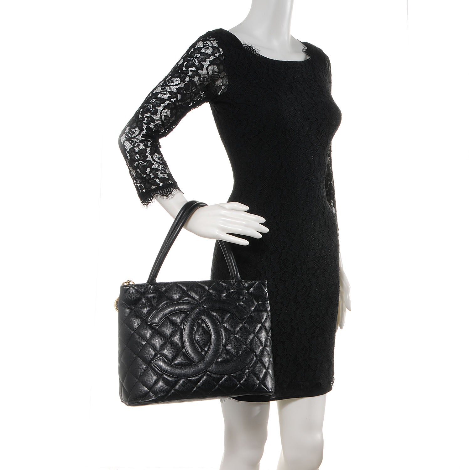 Chanel Caviar Medallion Tote Black 2 of 7