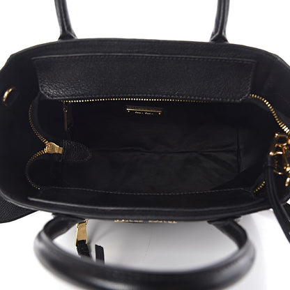 Miu Miu Goatskin Madras Tote Black 5 of 10