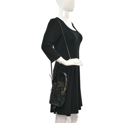 Fendi Vitello Liberty F is Fendi FF 1974 Embossed Mini Mon Tresor Bucket Bag Black 2 of 9