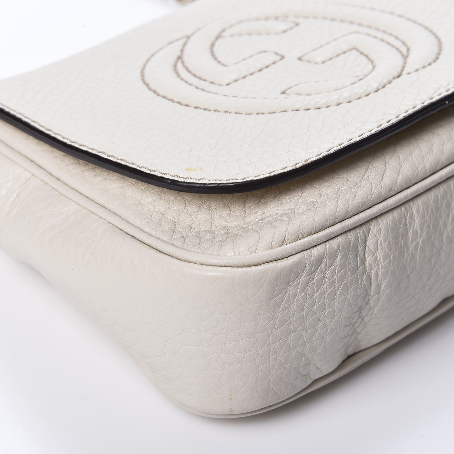 Gucci Pebbled Calfskin Small Soho Flap Crossbody Off White 5 of 9