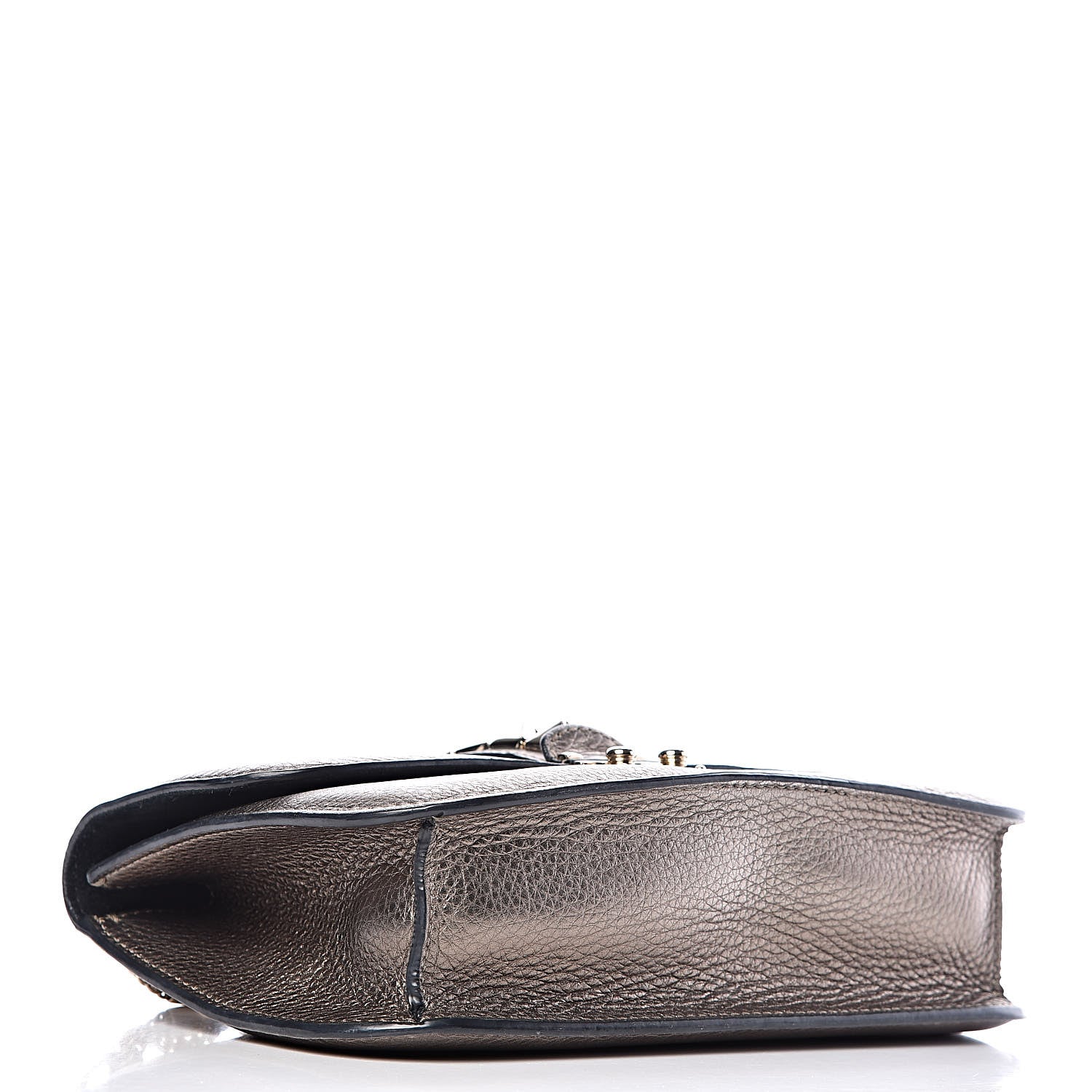 Valentino Garavani Metallic Vitello Medium Glam Lock Rockstud Flap Sasso 4 of 10