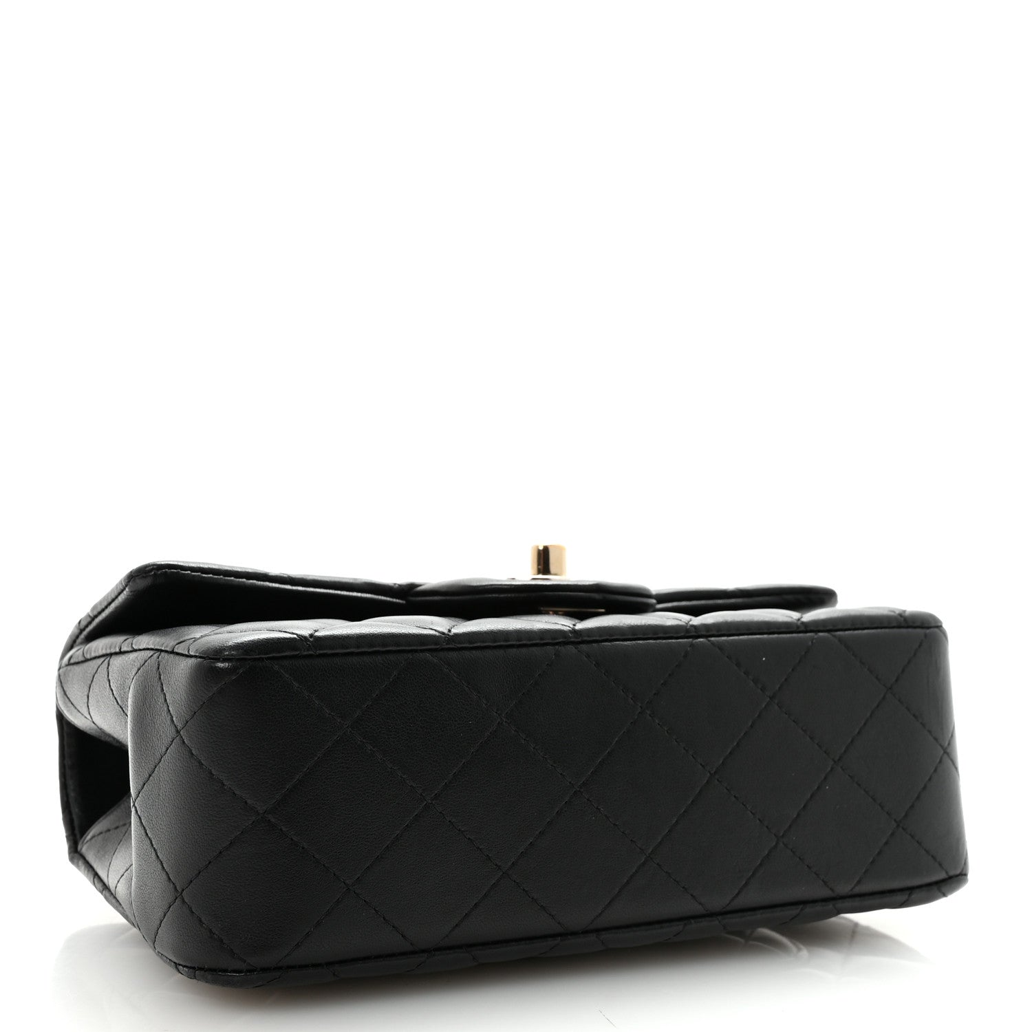 Chanel Lambskin Quilted Mini Top Handle Rectangular Flap Black 4 of 10