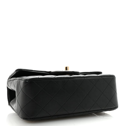 Chanel Lambskin Quilted Mini Top Handle Rectangular Flap Black 4 of 10