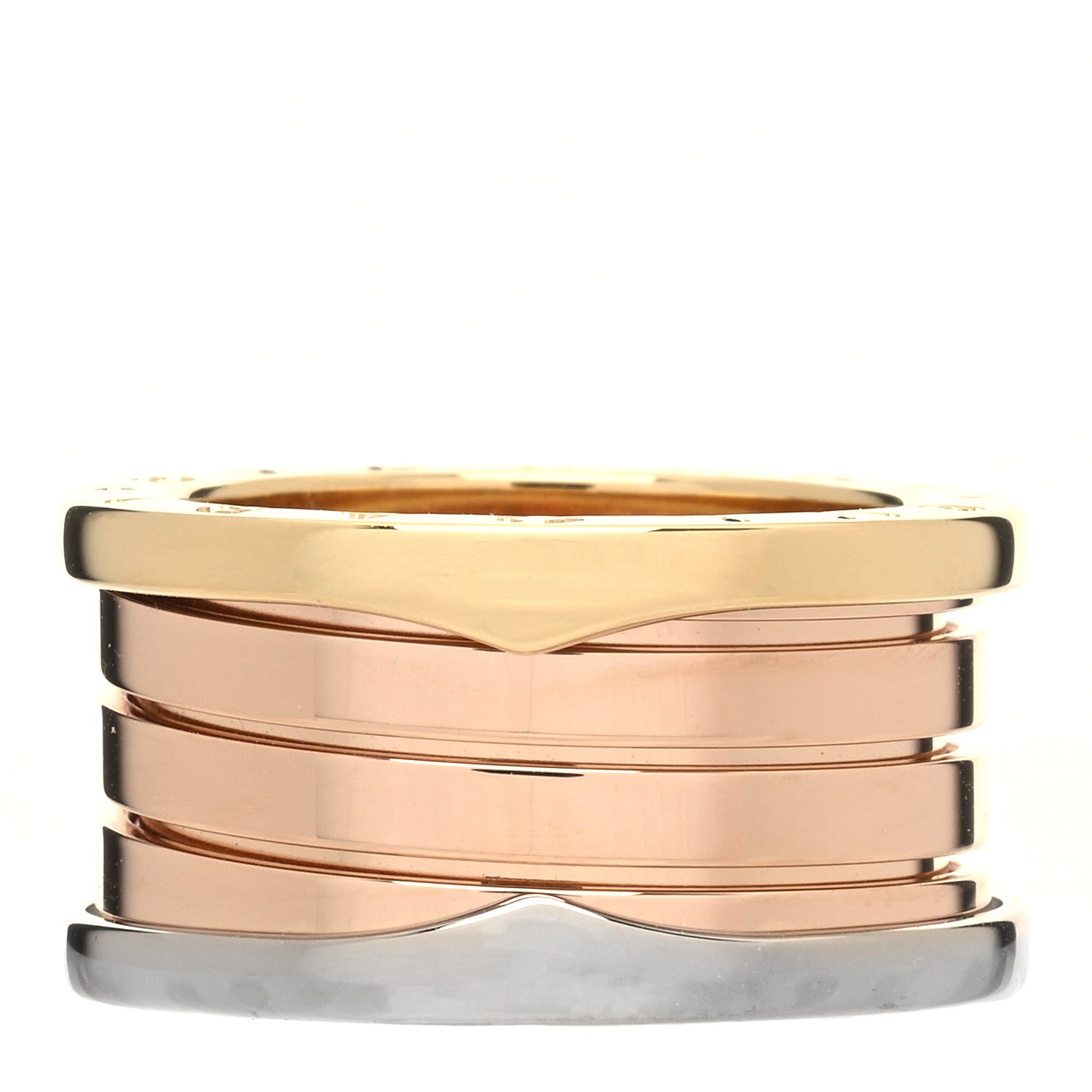 Bulgari 18K Rose White Yellow Gold B.Zero1 Four-Band Ring 51 5.75 1 of 7