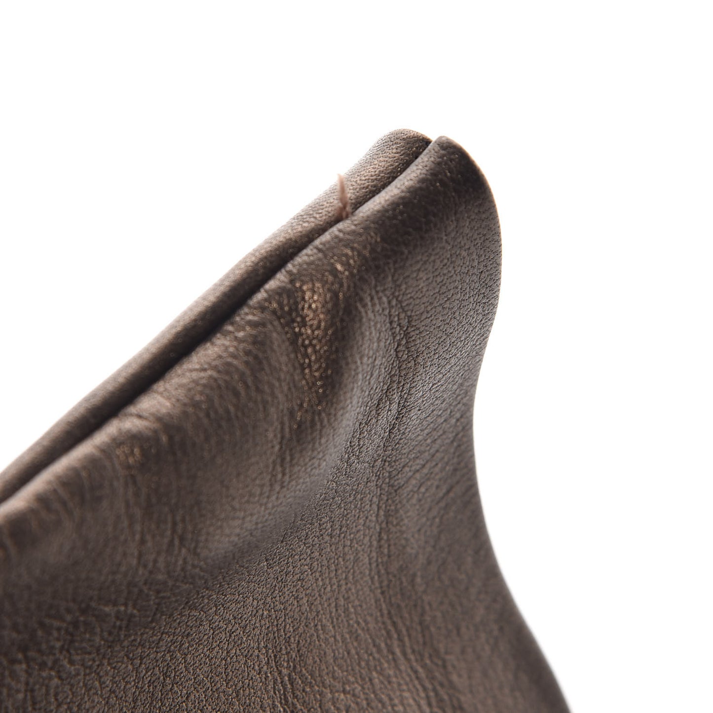 Metallic Lambskin Long Gloves 7 Brown