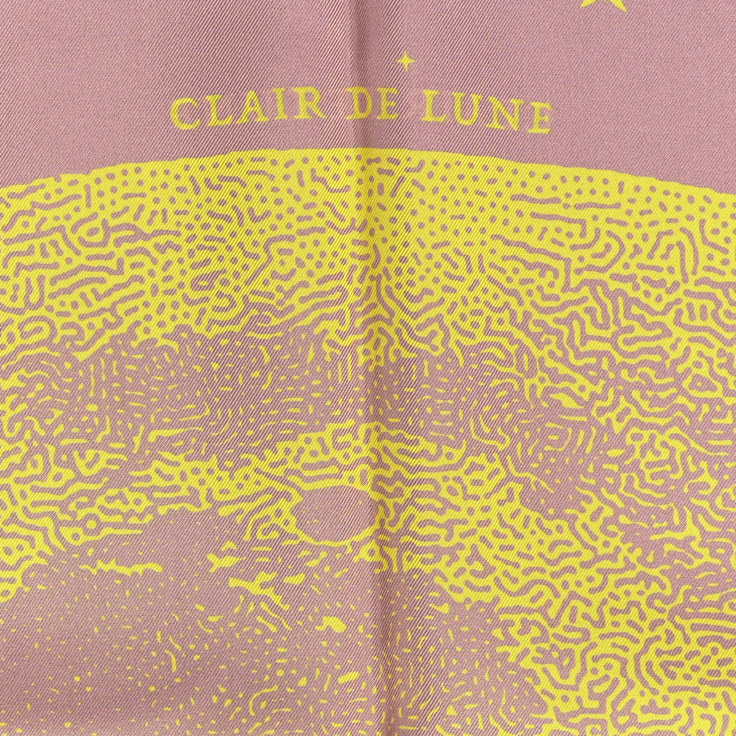 Hermes Silk Double Face Clair De Lune Scarf 90 Vieux Rose Jaune 5 of 11