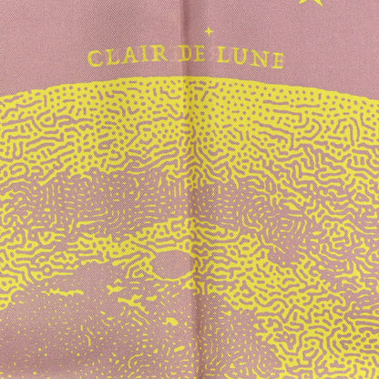 Hermes Silk Double Face Clair De Lune Scarf 90 Vieux Rose Jaune 5 of 11