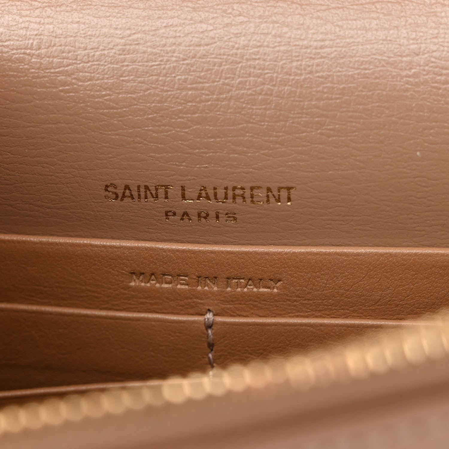 Saint Laurent Calfskin Monogram Sunset Chain Wallet Nude Powder 6 of 9
