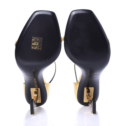 Saint Laurent Calfskin Opyum Sandals 37.5 Oro 5 of 9