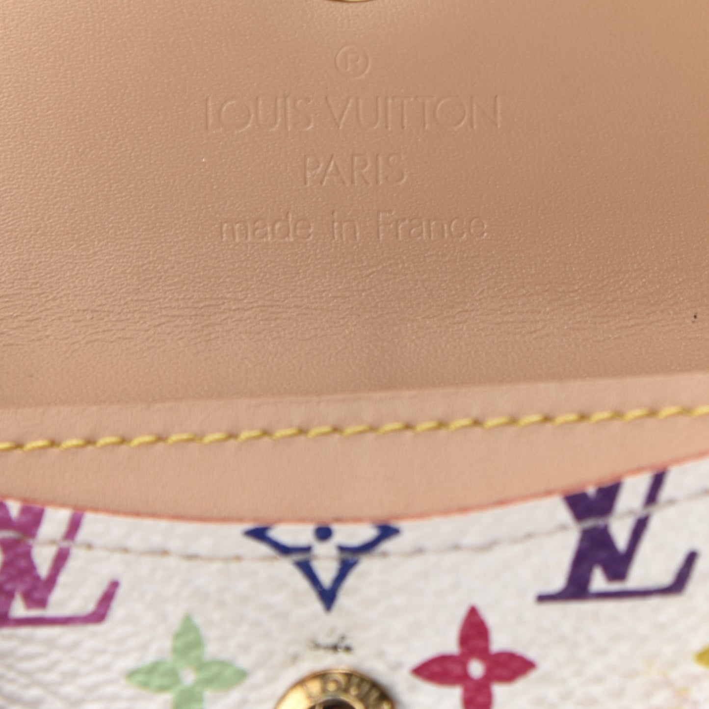 Monogram Multicolor Buisness Card Holder White