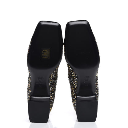 Chanel Glitter Patent Cap Toe Short Boots 40 Bronze Black 5 of 9