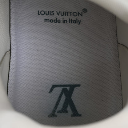 Louis Vuitton Calfskin Embossed Monogram Denim Mens LV Trainer Sneakers 7.5 Blue 7 of 13