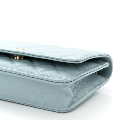 Chanel Caviar Quilted Wallet on Chain WOC Light Blue 11 of 12