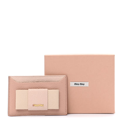 Miu Miu Goatskin Madras Card Case Orchidea Gemma 8 of 8