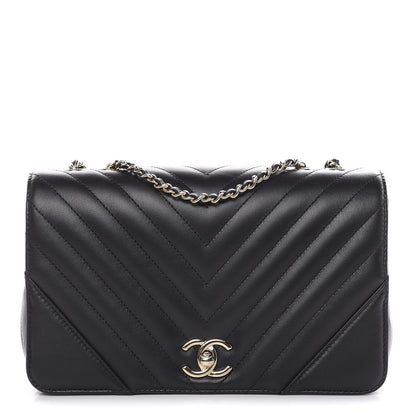 Chanel Calfskin Chevron Quilted Small Statement Flap Black 1 of 10