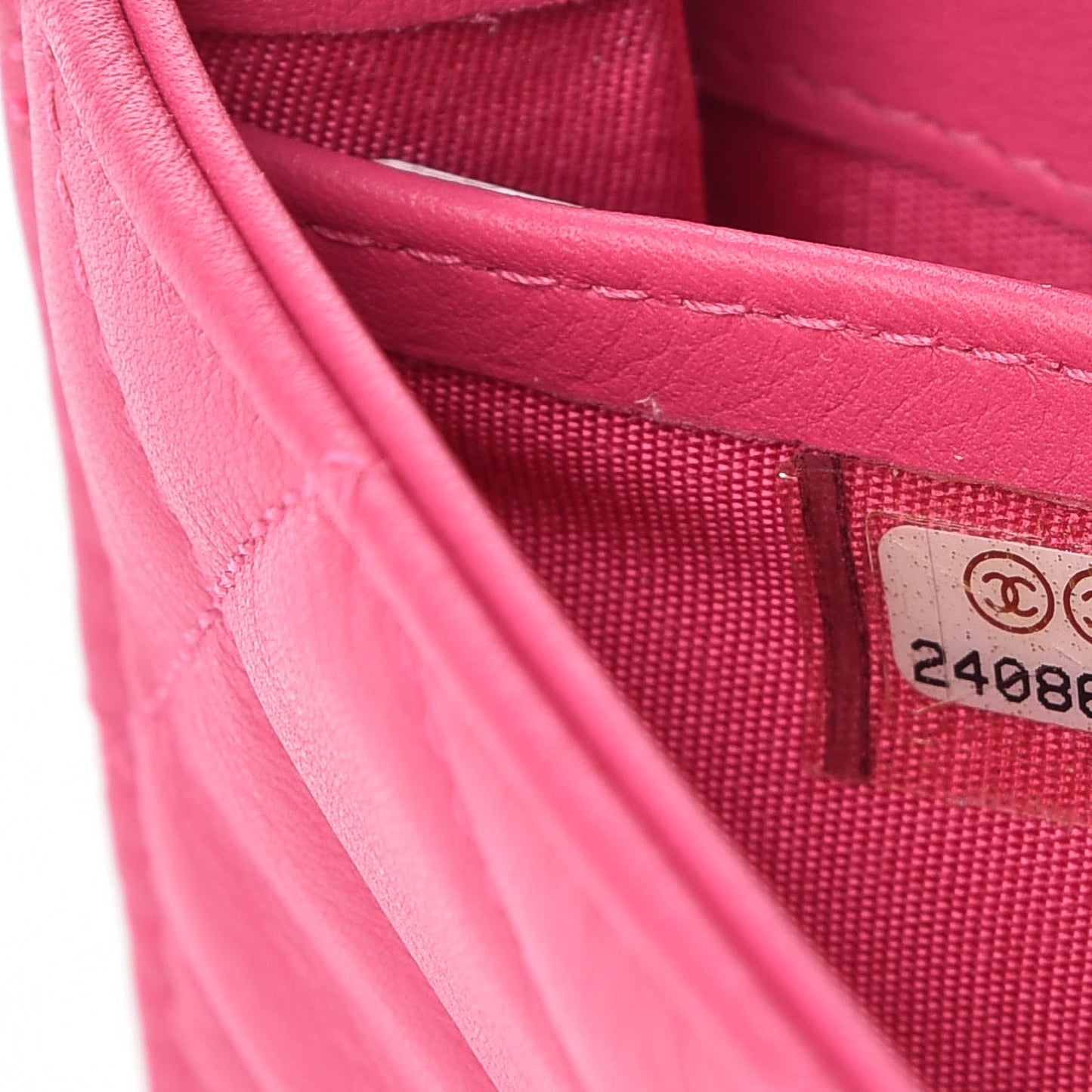Lambskin Quilted Boy Flap Wallet Fuchsia