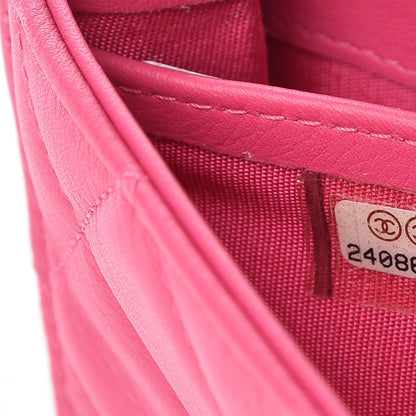 Chanel Lambskin Quilted Boy Flap Wallet Fuchsia 8 of 9