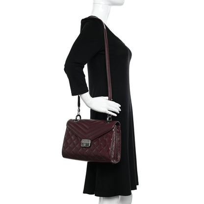 Chanel Calfskin Quilted Mad About Quilting Medium Flap Burgundy 2 of 13