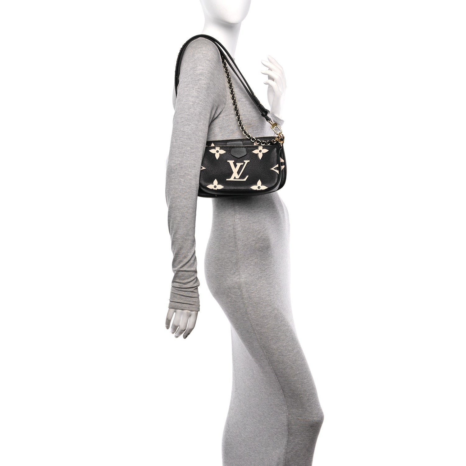 Louis Vuitton Empreinte Monogram Giant Multi Pochette Accessories Black Beige 2 of 11